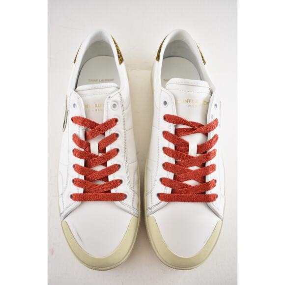 Saint Laurent Mens SL 37 Surf Court Diamond White Flat Low Top Sneaker 44 11 - Picture 7 of 14